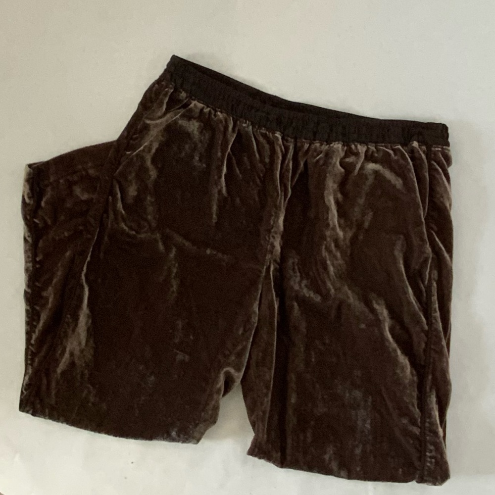 elevenses Brown Velvet Drawstring Ankle Pants - Picture 4 of 7